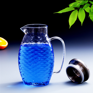 Ensemble de carafe et de tasses en verre borosilicate de haute qualité avec design créatif en écailles de <span class=keywords><strong>poisson</strong></span>, couvercle en acier inoxydable, pour thé glacé et jus - Product Image 5