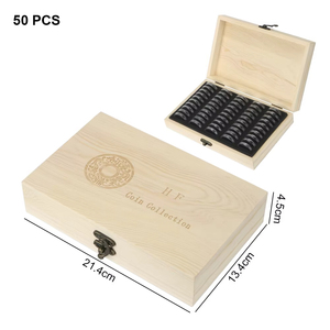 Caja de Almacenamiento para Monedas con Almohadilla Ajustable, Estuche de Madera para Colección de Monedas Conmemorativas, Ajustable para 20/30/50/100 Monedas - Product Image 6
