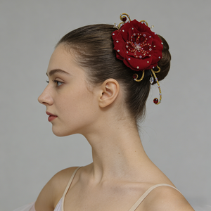 Tocados de Ballet con Flores Rojas para Niñas, Mujeres y Adultas, para Representaciones de Danza Española, Don Quijote y La Esmeralda - Product Image 1