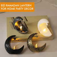 Lanterne du Ramadan pour la maison, centre de table, lune croissante suspendue, lampe de nuit LED, Eid Mubarak, Ramazan, Hari Raya, décorations de table, lumières