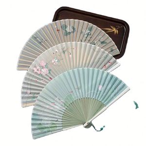 Custom Printed Folding Gift Business Folk Bamboo Handle Handmade Bamboo Crafts