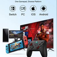 Controlador de juego BT Pro inalámbrico duradero 400mAH Motor Dual vibración giroscopio de seis ejes Joysticks de juego para NS Switch PC Android
