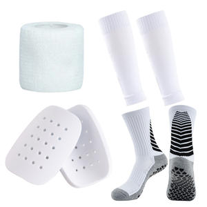 Sıcak satış çok renkli profesyonel spor çoraplar ve buzağı kollu ve tekmelikler takım toptan özel spor uzun çorap kombine paketi - Product Image 6