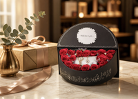Boîte cadeau de luxe personnalisée faite à la main, de forme ronde, avec doublure en éponge rotative, pour dattes, chocolat, bonbons, pour l'Aïd Moubarak