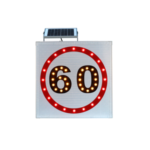 لافتة مرور تعمل بالطاقة الشمسية بطول 450 مم و600 مم و800 مم مع 93 مصباح LED ولوحة ألومنيوم وفيلم عاكس 3M ووقت إضاءة 60 ساعة لحركة المرور على الطرق - Product Image 4