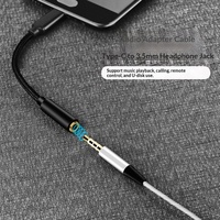 Adaptateur Jack Audio Type C 3,5 mm pour Téléphone Android Ordinateur Portable Dongle Casque USB C pour Musique Puce Analogique 100% Compatible OEM