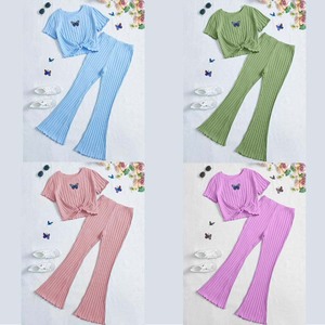 Ropa de Primavera para Adolescentes, Camiseta Informal Estampada y Pantalones Acampanados, Conjunto de 2 Piezas, Ropa de Verano para Niñas, Ropa de Boutique Suave para Niñas - Product Image 2