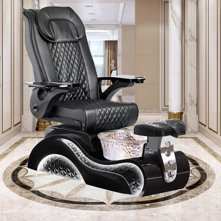 Mesa de manicura de masaje de Spa de pies de lujo moderno Bomacy, sillas de pedicura eléctricas blancas para muebles de salón