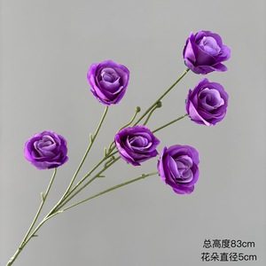 Bouquet de roses artificielles en soie, 6 pièces, décorations de table de mariage, décoration de la maison, accessoires d'extérieur - Product Image 2
