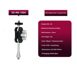 Support de bras magique mini en alliage d'aluminium, double rotule, extension réglable, vis 1/4 pouce pour caméra, moniteur, microphone, diffusion en direct - Product Image 5
