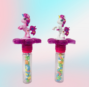 Palo de burbujas de caballo ligero giratorio, juego de plástico novedoso para niños y niñas, juguetes de caramelo para niños, Dulces De Juguete - Product Image 4