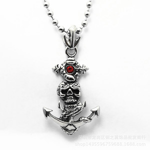 Yunnique-collar con colgante de ancla de acero inoxidable con diseño de calavera y serpiente para hombre, regalo de joyería de moda - Product Image 2