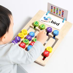 Travel Friendly 2-In-1 Stimulating Montessori Slide <b>Puzzle</b> Color & Letter Matching Toys for Kids 4 to 8 Years - Product Image 4