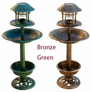 Bassins d'<span class=keywords><strong>oiseaux</strong></span> solaires en cuivre antique résistant aux intempéries Fontaine d'eau extérieure et bain d'<span class=keywords><strong>oiseaux</strong></span> avec lumière solaire - Product Image 6