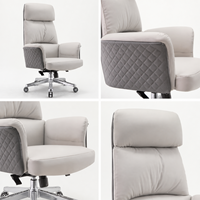 Chaise de bureau de direction moderne de luxe, dossier haut, ergonomique, pivotante, réglable en hauteur, en PU