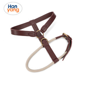 HanYang OEM tali anjing nilon kustom mudah hidup dan mati tanpa tersedak H kulit <span class=keywords><strong>Harness</strong></span> anjing berjalan tanpa tarik anjing <span class=keywords><strong>Harness</strong></span> atau anjing besar tanpa tarik - Product Image 4