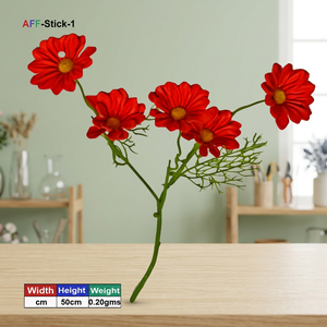 Fábrica de Flores Artificiales, Tallos de Flores Artificiales de Cosmos Rojas, Modelo Hecho a Mano de Plástico AFF-S-6.1 (Varios Colores Disponibles) - Product Image 3