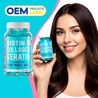 Gummies à la biotine, au collagène et à la kératine Herborigen OEM Private Label avec collagène et glutathion pour femmes, soutien des cheveux, des ongles et de la peau
