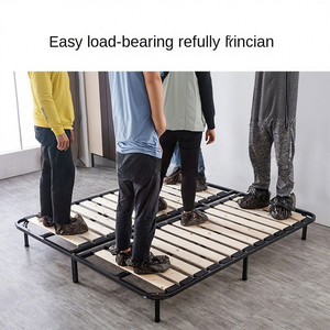Modern 1.8m 1.5m <strong>Pine</strong> Row Skeleton <strong>Bed</strong> <strong>Frame</strong> 10cm Wide Reinforced Thickened Wooden <strong>Frame</strong> Strengthening Widening for Bedroom - Product Image 2