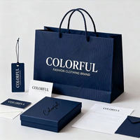 Boîte cadeau rigide avec impression personnalisée pour marque de vêtements, avec sac de shopping, étiquette suspendue, enveloppe, emballage de luxe écologique, ensemble cadeau