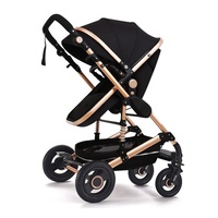 Poussette Bébé Luxe 3-en-1 Pliable Facilement, Landau 2-en-1, Chariot de Voyage à 4 Roues en Caoutchouc – Vente en Gros