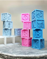 Moule en silicone personnalisé pour la fabrication de savons et de bougies, design bébé garçon ou fille, 4 cavités, petits blocs pour bébé, fait main, compatible lave-vaisselle