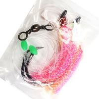 Alpha 2X Strong Circle Hook Sabiki Fishing Rig UV Lumo Skirt Deep Sea Snapper Flasher Rig