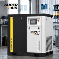 Kompresor Sekrup Magnet Permanen Super Air VFD 7.5kw 1.2m3/mnt 8bar untuk Perakitan Furnitur, Mesin Paku & Mesin Pemasang Tepian CE