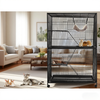 Cage tubulaire de luxe pour petit animal avec roulettes de relocalisation et clapier à lapins à plusieurs niveaux