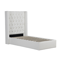 Meubles de maison Willsoon Modern UK Design en PU, lit de rangement blanc avec bouton, lit king size
