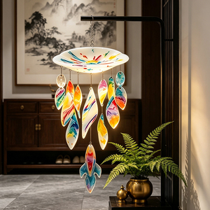 Carillon éolien artisanal en résine arc-en-ciel, attrape-soleil artistique coloré pour la décoration de jardin et de <span class=keywords><strong>fenêtre</strong></span> - Product Image 4