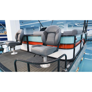 Barca Pontone da 16 Piedi con Rimorchio, Mini Barca Pontone in Alluminio e Gomma da 15 Piedi per il <span class=keywords><strong>Mare</strong></span> con Motore Fuoribordo e Cabina Chiusa - Product Image 3