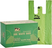 Bolsas para excremento de perro con asas fáciles de atar, a prueba de fugas, ecológicas, sin perfume, material Oxo-biodegradable PBAT+PLA para perros y gatos