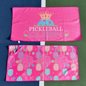 Absorbent Fast Drying Towels for Women Sweat Funny Pickleball Gifts for Men Women Hand Towel with <b>Clip</b> - Product Image 1