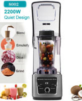 Blender industriel commercial robuste 8002 avec moteur en cuivre pur, 26000 tr/min, 5 vitesses et plus, prise en charge de la langue allemande