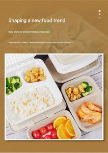 Custom-Logo Eco-Friendly Disposable <b>Corn</b> Starch 3-Compartment Paper Bowls Boxes with Lid500ml Capacity Picnic Food Containers - Product Image 3