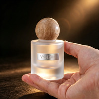 Botol Kosmetik Perawatan Kulit Mewah 20ml 30ml 50ml, Botol Minyak Esensial Bahu Datar dengan Tutup Kayu Bulat untuk Serum