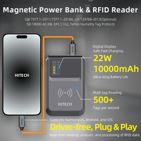 Lector RFID UHF Portátil PR100 con Banco de Energía de 10000mAh, ISO 18000-6C, 33dBm, Largo Alcance de 8m para Tipo-C, Compatible con Android/iOS/Windows