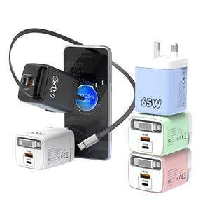 Hyto 65W <span class=keywords><strong>ที่</strong></span><span class=keywords><strong>ชาร์จ</strong></span> USB <span class=keywords><strong>C</strong></span> พร้อมสายเคเบิ้ล <span class=keywords><strong>C</strong></span> แบบยืดหดได้พอร์ต<span class=keywords><strong>ชาร์จ</strong></span>เร็ว3พอร์ตอะแดปเตอร์แปลงไฟสำหรับ MacBook pro/air - Product Image 1