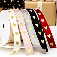 Byron Fabrication Satin Ruban Logo Personnalisé Rubans De Luxe 3d Feuille D'or Imprimé De Mariage Cadeau Boîte Wrap Ruban Personnalisé
