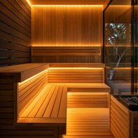 Sauna extérieur moderne en bois de pruche massif, pour 2 à 4 personnes, avec poêle électrique 6KW, pour la maison et la salle de bain