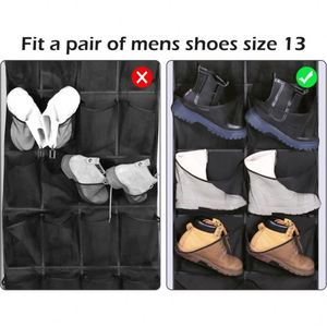 Door Shoe Storage Rack with 12 <b>Large</b> Mesh Pockets Boot Hanging Storage Fabric for <b>Wardrobe</b> and Bathroom - Product Image 6