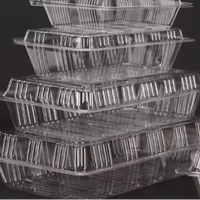 Boîte alimentaire jetable transparente en PP à clapet, étanche, avec charnière, compatible micro-ondes, pour la restauration