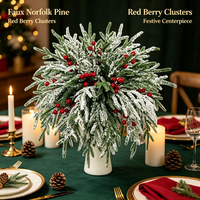 Bouquet de verdure artificielle en pin de Norfolk, guirlande de Noël, couronne décorative, ornement de fête, pour la maison et les événements, vente en gros