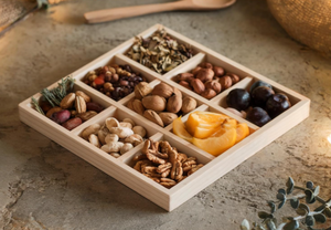 Деревянный разделенный сервировочный поднос 12X12 дюймов в упаковке из 9 секций, поднос для конфет, тарелки для овощей и фруктов - Product Image 6