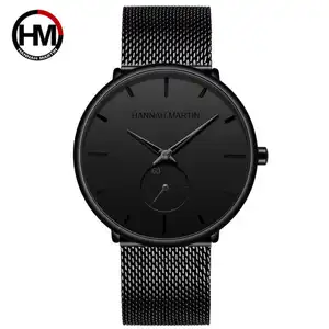 High quality Hannah Martin HM-100G Fashion Simple Design Waterproof Stainless Steel Mesh Small Dial Men Quartz Wrist watches