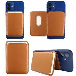 Mherder กระเป๋าสตางค์บัตรแม่เหล็กหนัง PU ออกแบบใหม่ที่กำหนดเองได้กระเป๋าใส่บัตรเครดิตโทรศัพท์ magsafes กระเป๋าสตางค์สำหรับ iPhone 15 PRO MAX