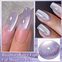 BORN PRETTY 10ml perles holographiques arc-en-ciel à eau brillante, gel UV semi-permanent pour yeux de chat