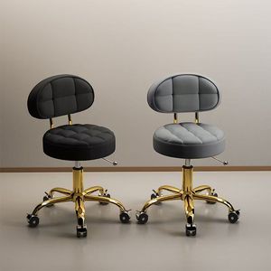 Rotating Lifting Round Stool with Pulley, <b>Backrest</b> Beauty Salon Work Chair, Large Multi-Purpose Stool for Hair Nail Salon & Home - Product Image 5