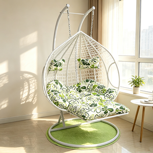 <span class=keywords><strong>Fauteuil</strong></span> <span class=keywords><strong>suspendu</strong></span> d'extérieur en rotin <span class=keywords><strong>avec</strong></span> <span class=keywords><strong>repose</strong></span>-<span class=keywords><strong>pieds</strong></span> et structure en acier pour jardin, balcon, pelouse - Vente en gros - Product Image 1